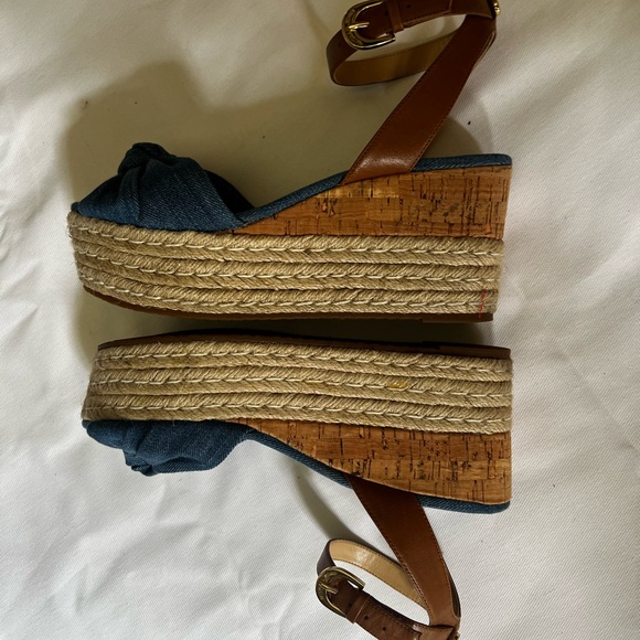 Michael Kors Women's Blue Wedge Sandals - Picture 6 of 6